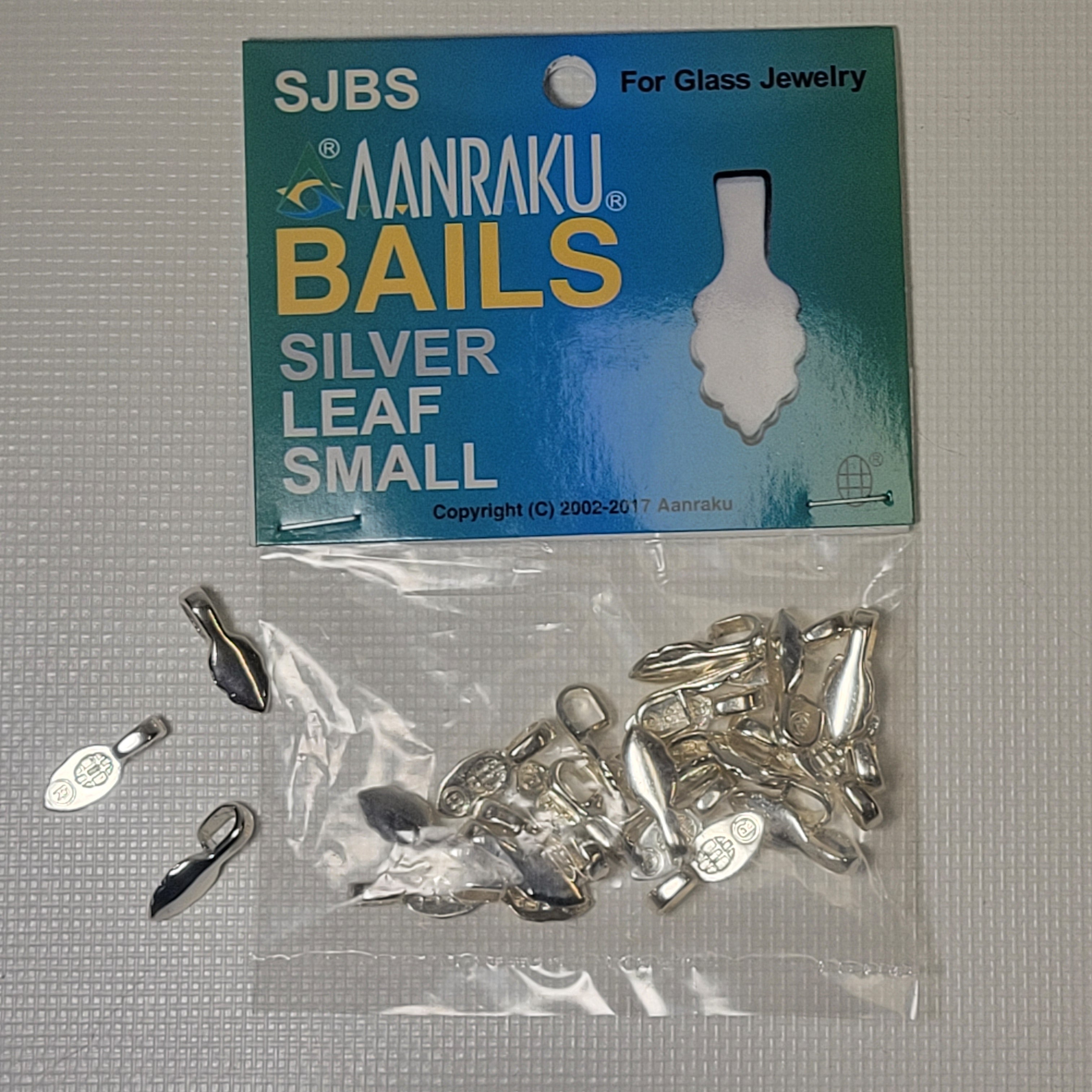 Leaf Shaped AANRAKU Silver Plated Jewelry Bails (6x15mm) | 25 Pack